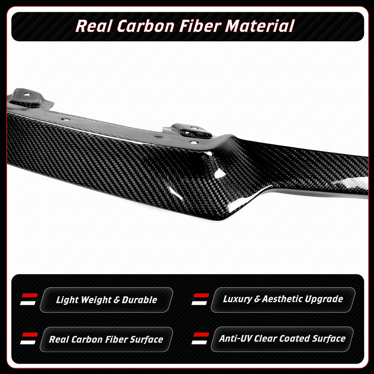 PARA BMW G87 M2 2023-26 FIBRA DE CARBONO REAL 1 PIEZA PARACHOQUES DELANTERO LABIO DIVISOR