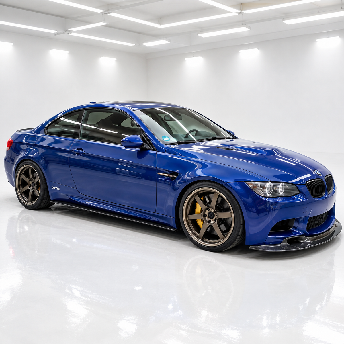 Divisor de labios de parachoques delantero de fibra de carbono estilo BMW E92 E93 E90 M3 GT4 2008-13