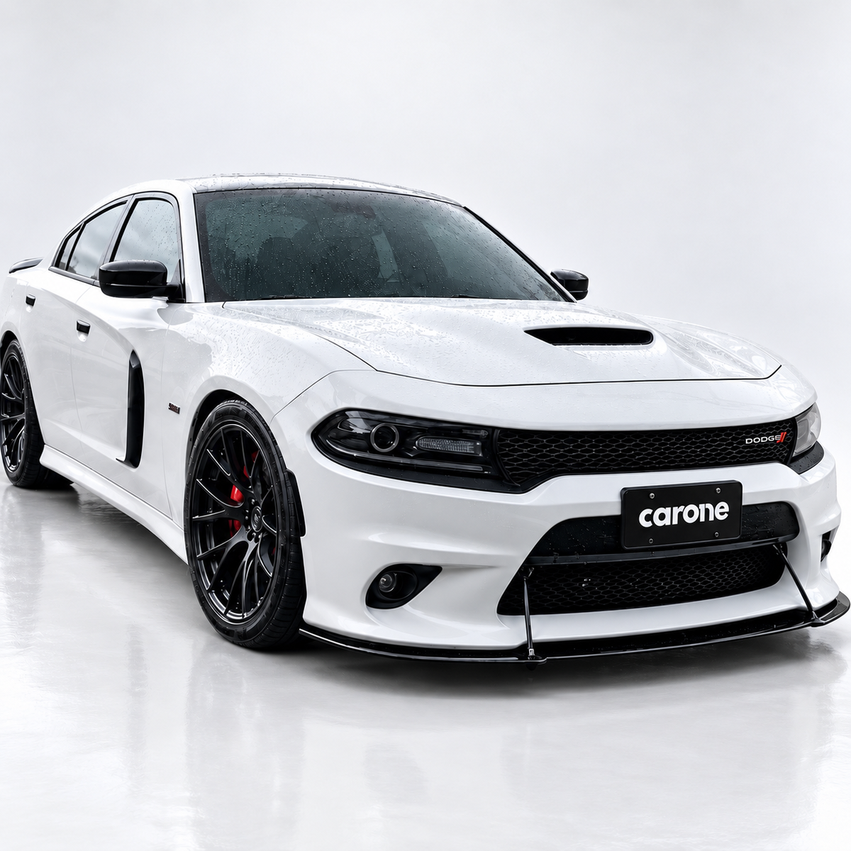 Cubiertas de ventilación laterales adicionales para puerta delantera Dodge Charger 2015-2023 negro brillante