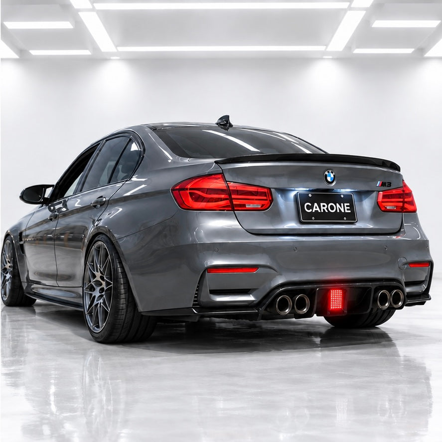 Kit difusor de parachoques trasero LED negro brillante estilo VS-T para BMW F80 M3 F82 M4 15-19