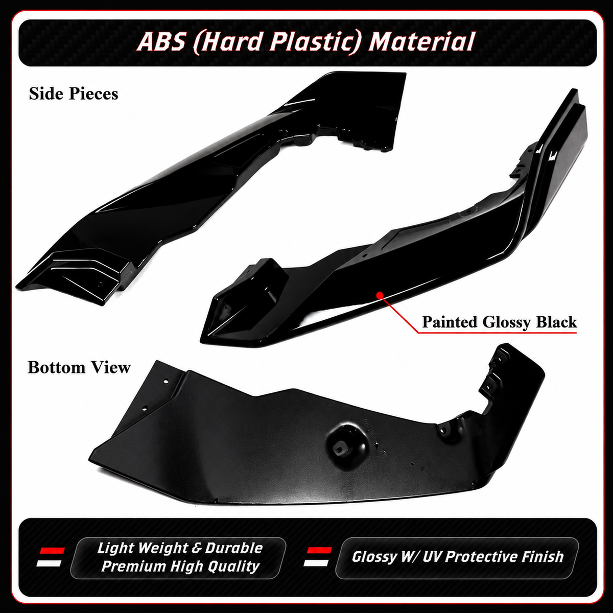PARACHOQUES DELANTERO NEGRO BRILLANTE DIVISOR DE LABIOS PARA BMW F95 X5M F96 X6M LCI LT ESTILO 24-26