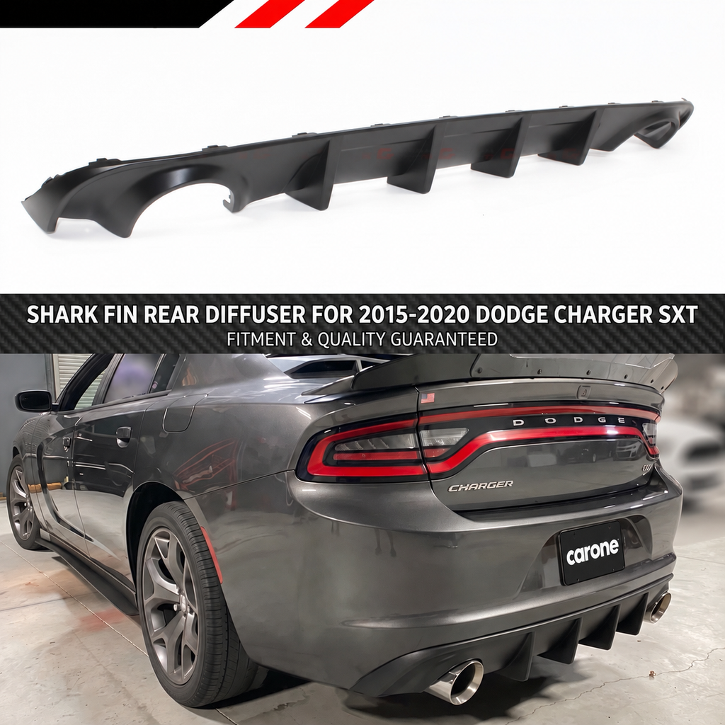 Paquete Scat negro mate Dodge Charger SXT 2015-2023 Difusor de parachoques trasero