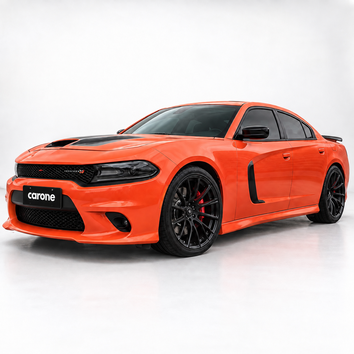 Cubiertas de ventilación laterales adicionales para puerta delantera Dodge Charger 2015-2023 negro brillante