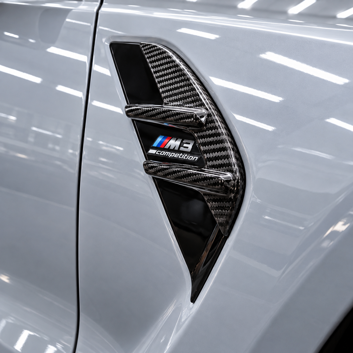 PARA BMW G80 M3 2021-2026 FIBRA DE CARBONO SECA GUARDABARROS DELANTERO VENTILACIÓN LATERAL JUEGO DE MOLDURAS