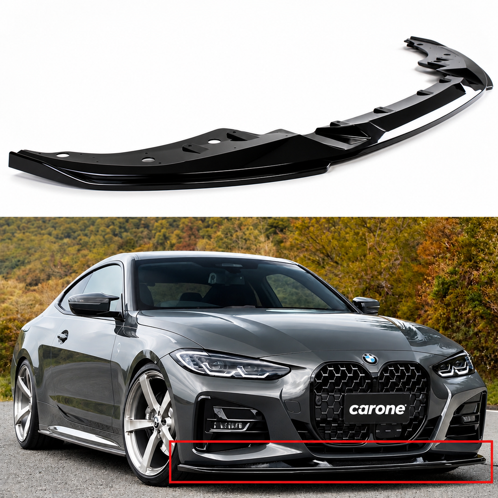 PARA BMW G22 G23 SERIE 4 2021-26 ESTILO 3D PIEZA COMPLETA BRILLO NEGRO PARACHOQUES DELANTERO LAP