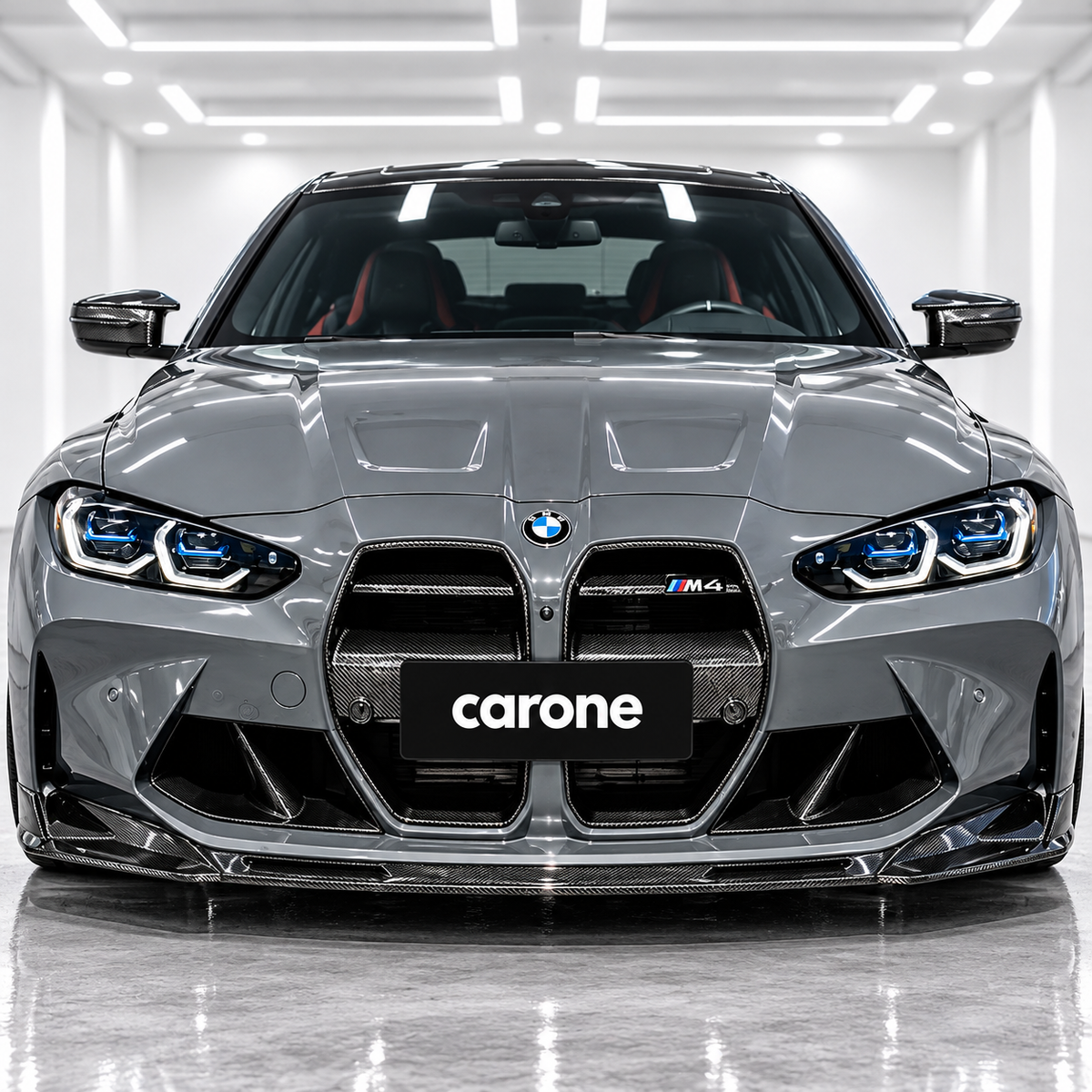 PARA BMW G80 M3 G82 G83 M4 2021-26 3 PIEZAS ESTILO V LABIO DE PARACHOQUES DELANTERO DE FIBRA DE CARBONO REAL