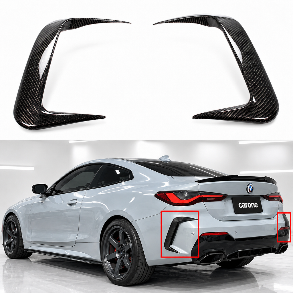 PARACHOQUES TRASERO DE FIBRA DE CARBONO DEPORTIVO PARA BMW 430I M440I M 21-26 ADORNO DE VENTILACIÓN LATERAL