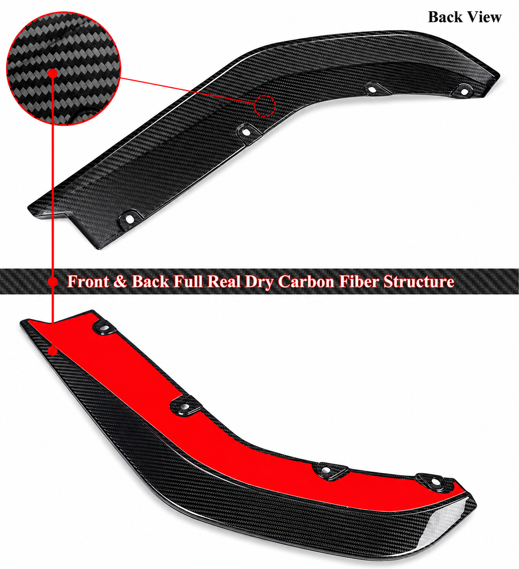 Parachoques trasero divisor lateral esquina fibra carbono V2 completo BMW G82 G83 M4 2021-26