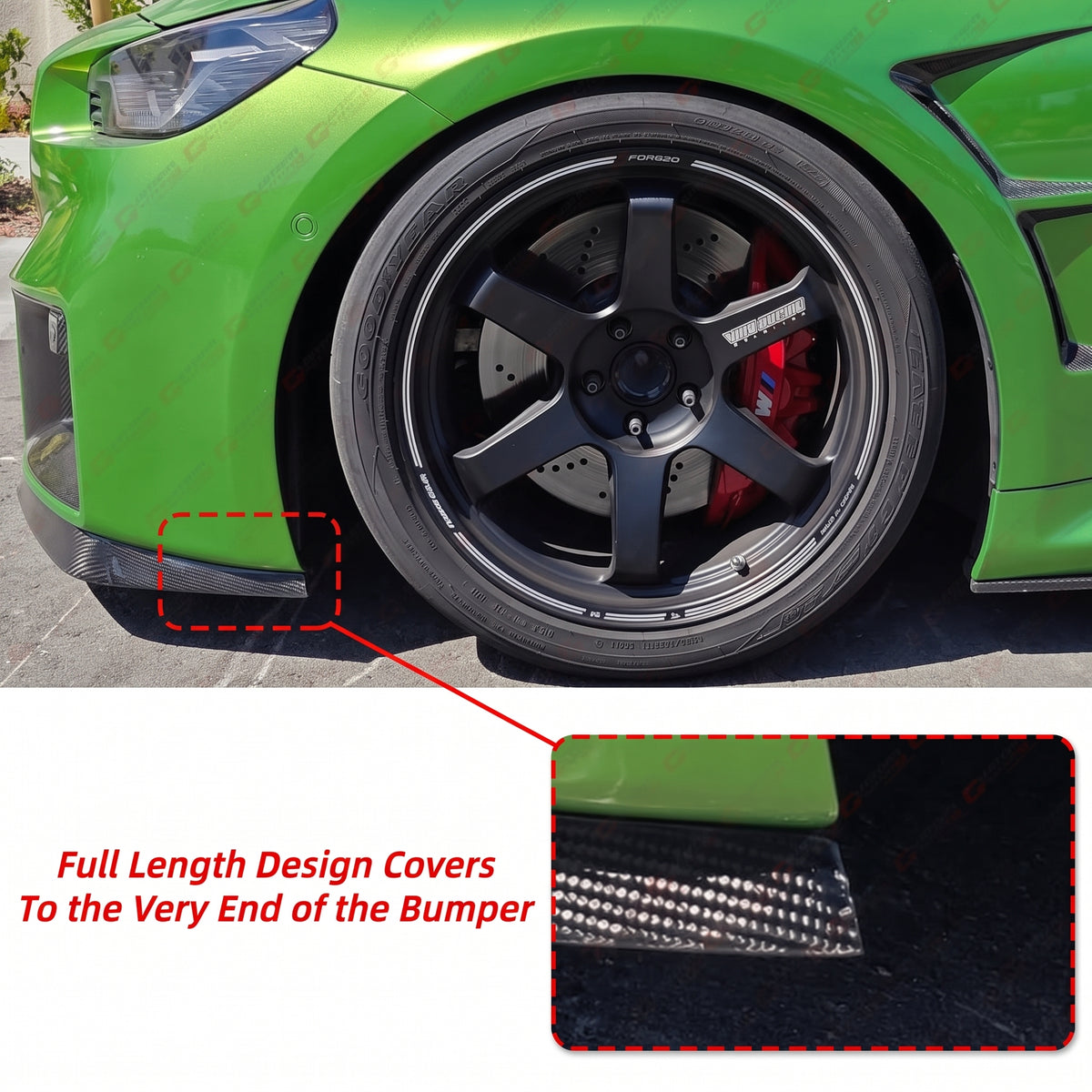 PARA BMW G87 M2 2023-26 FIBRA DE CARBONO REAL 1 PIEZA PARACHOQUES DELANTERO LABIO DIVISOR