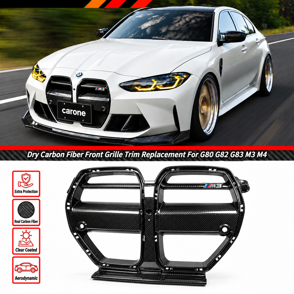 Parrilla delantera de fibra de carbono preimpregnada estilo VR 21-26 BMW M3 G80 M4 G82 G83