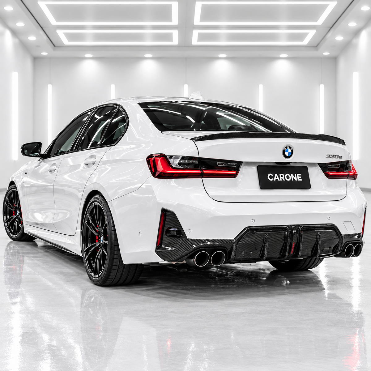 DIFUSOR MEDIO PARACHOQUES TRASERO FIBRA CARBONO REAL DEPORTIVO BMW G20 LCI 330I M 23-26