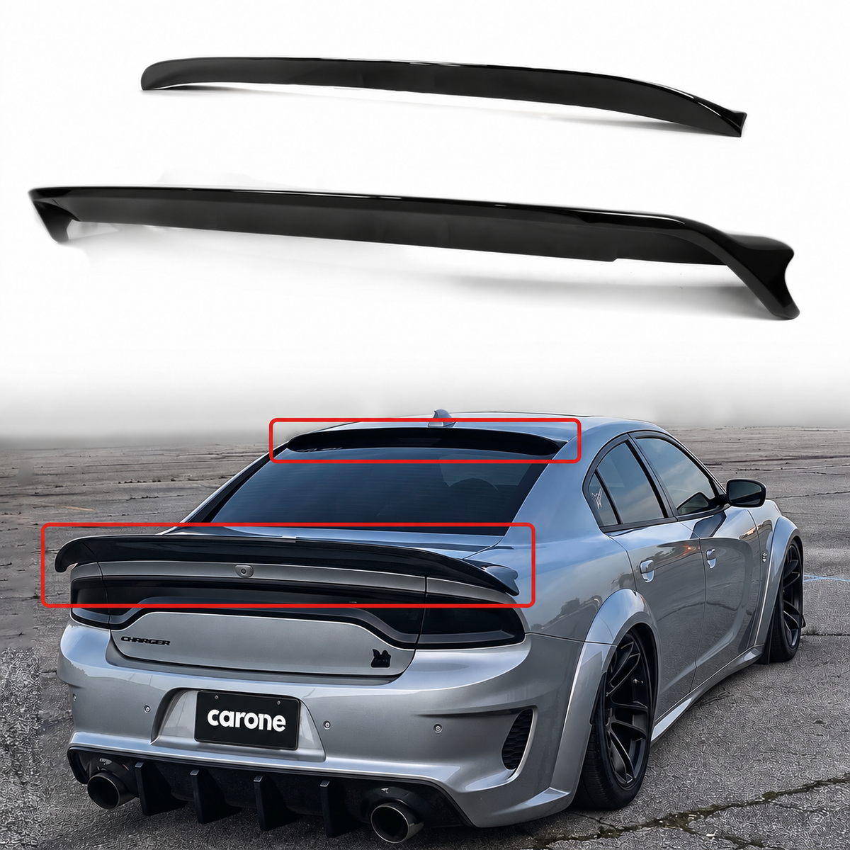 DODGE CHARGER 15-23 ESTILO REDEYE MALETERO NEGRO BRILLANTE + ALERÓN TECHO VENTANA TRASERA