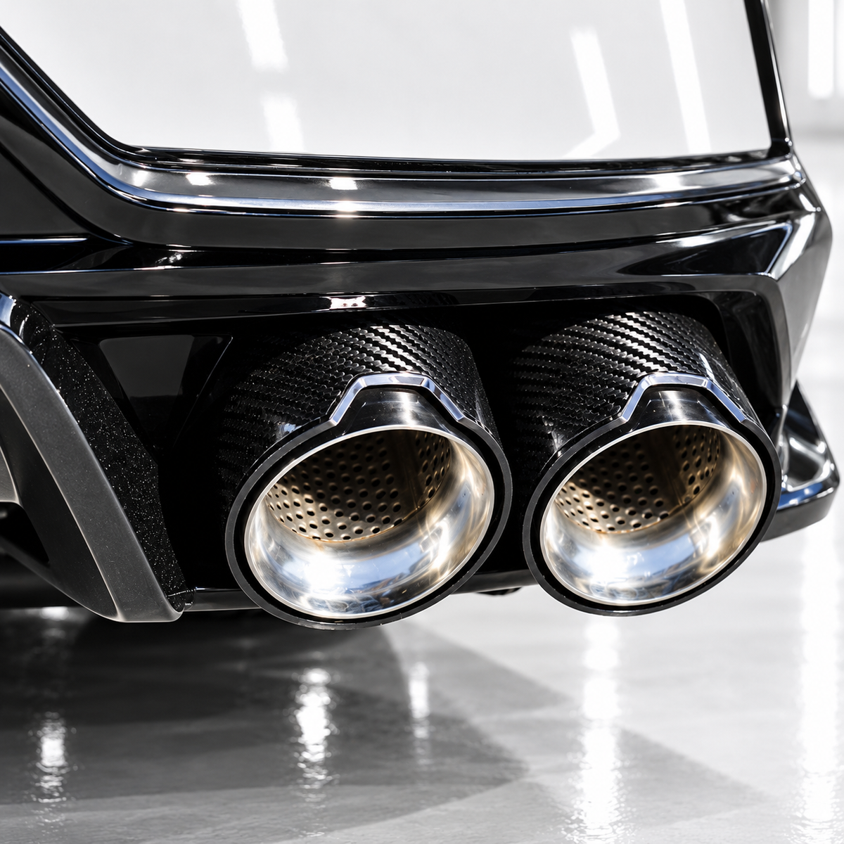 PARA BMW M240i M440i M550i Z4 M40i FIBRA DE CARBONO ACERO INOXIDABLE CUADDRUPLE ESCAPE PUNTA