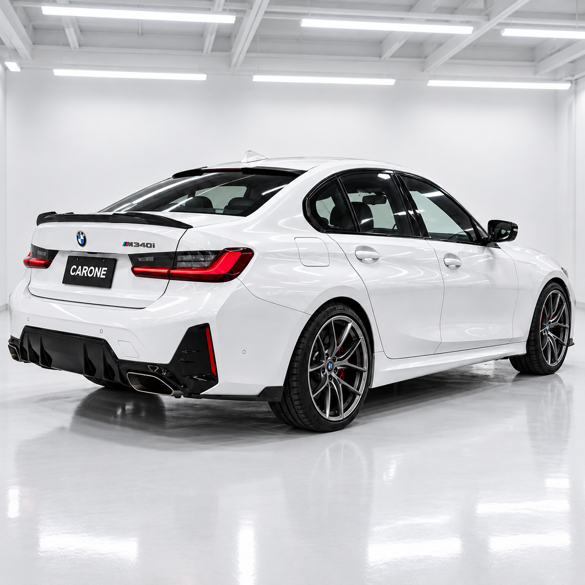 EXTENSIÓN DE PARACHOQUES TRASERO NEGRO BRILLANTE PARA BMW G20 330I M340I M SPORT 2019-26