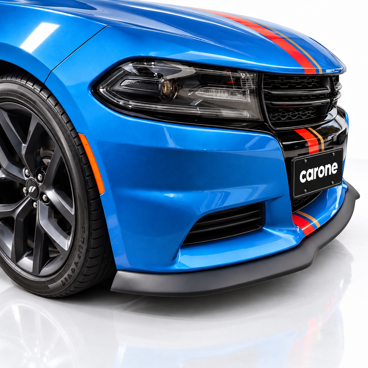 DODGE R/T SXT GT 2015-23 ESTILO PARACHOQUES DELANTERO LABIO + VARILLA DIVISIÓN NEGRA