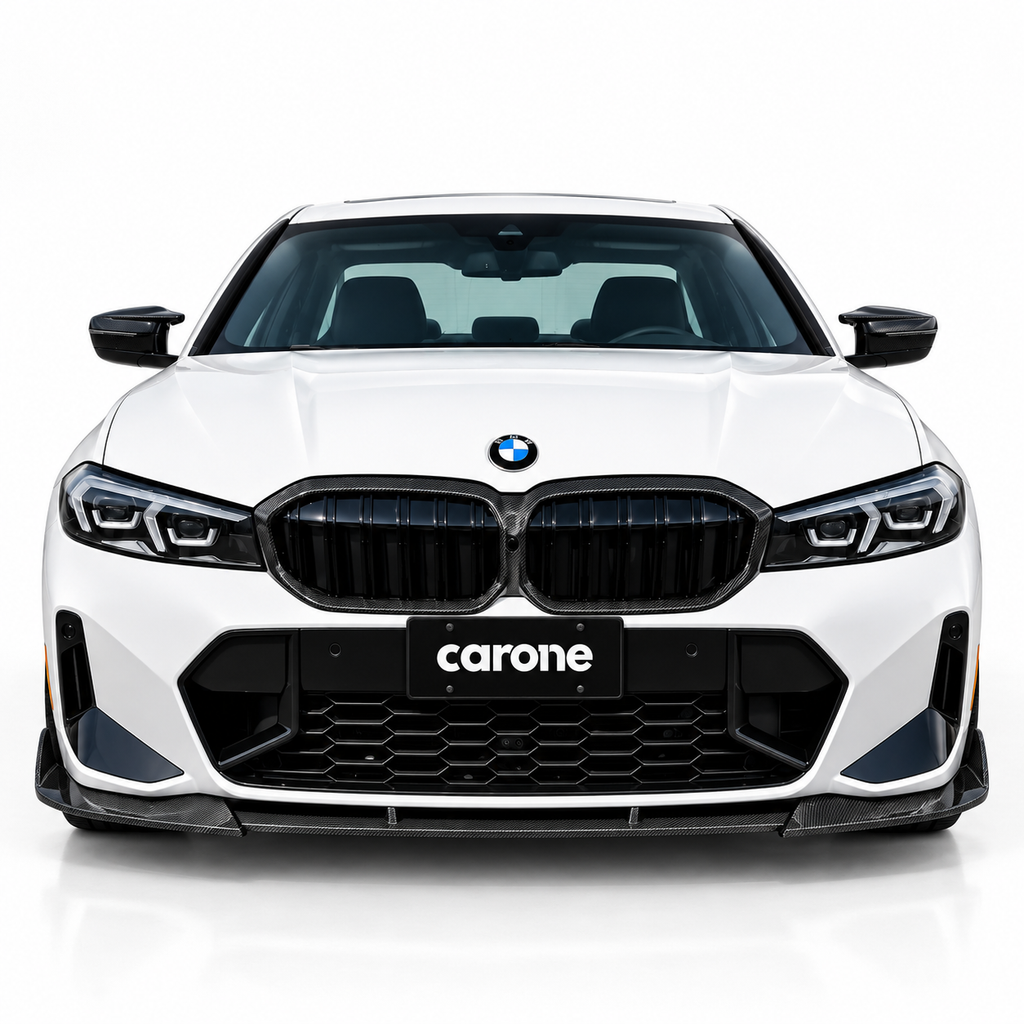 LABIO DE PARACHOQUES DELANTERO DE FIBRA DE CARBONO REAL ESTILO LCI CTM V 23-26 BMW M340I 330I G20