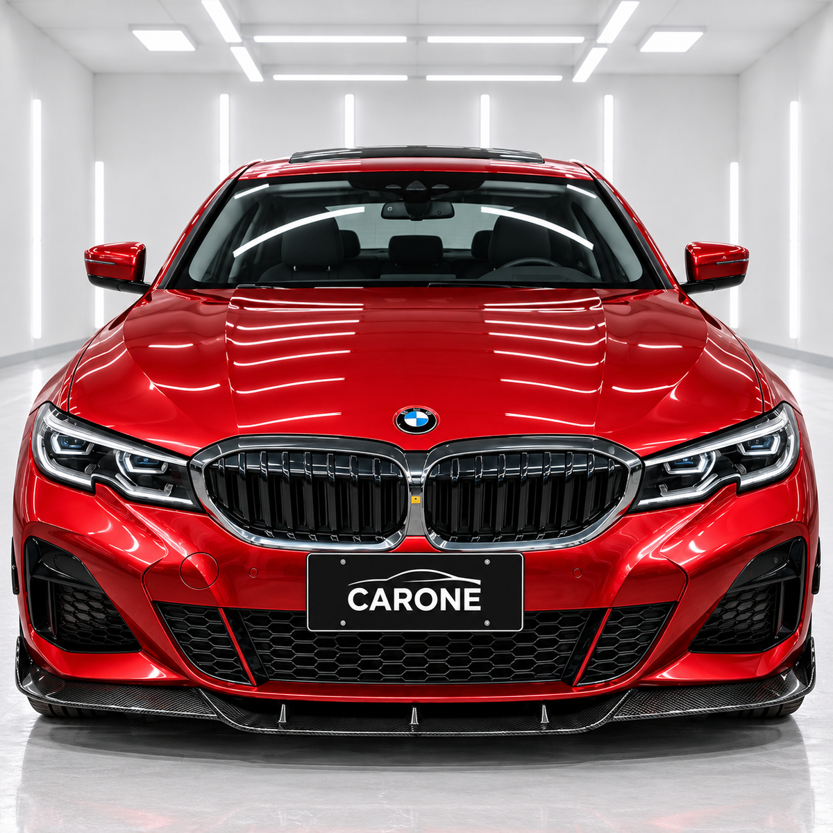 LABIO DE PARACHOQUES DELANTERO DE FIBRA DE CARBONO REAL ESTILO TK SPORT 330I M 19-22 PARA BMW G20 M340I 330I M