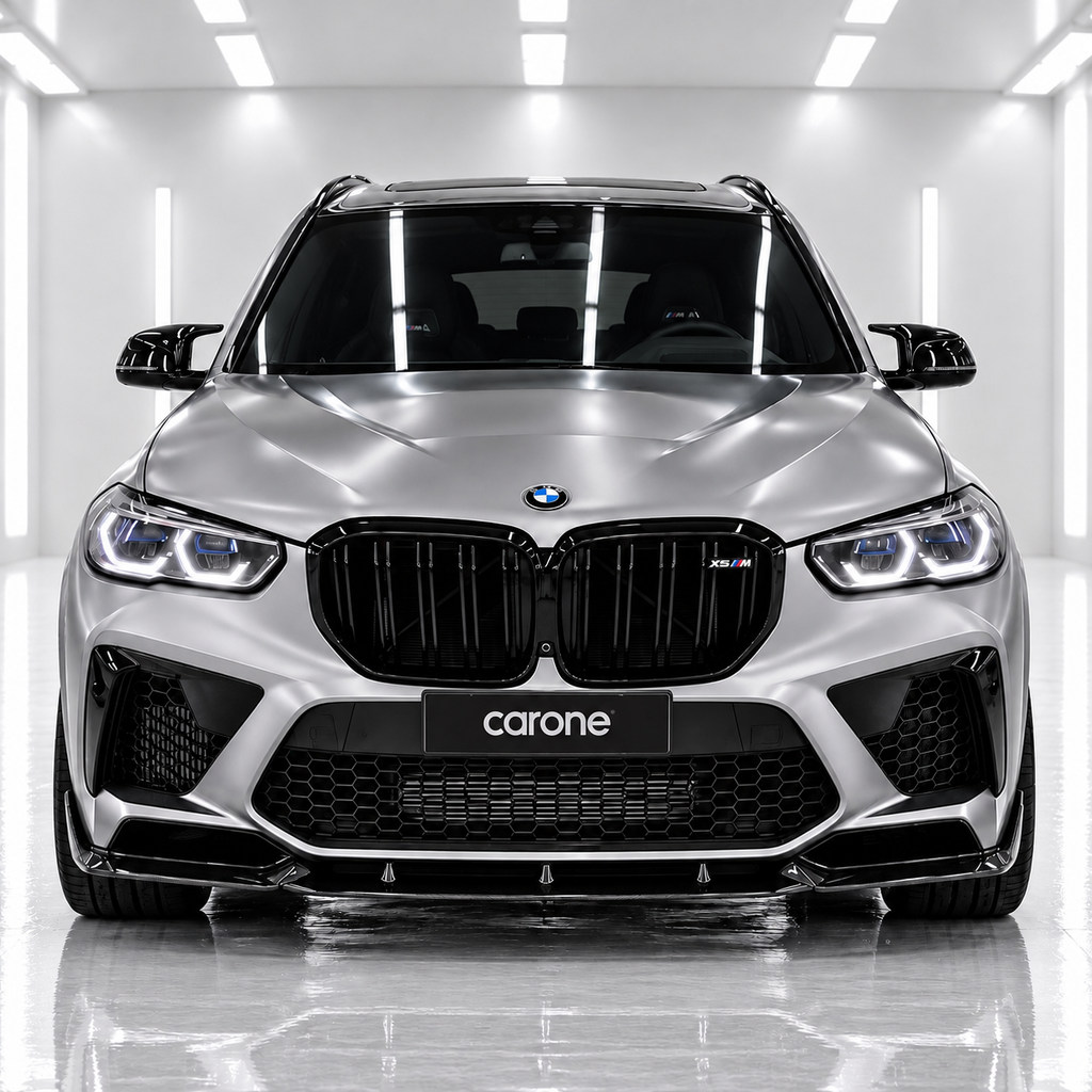 DIVISOR DE LABIOS PARA PARACHOQUES DELANTERO NEGRO BRILLANTE ESTILO PRE-LCI R BMW F95 X5M 2020-2023
