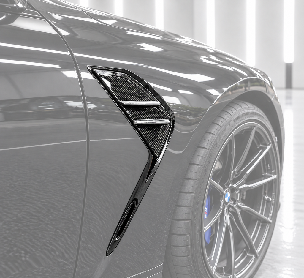 PARA BMW G80 M3 21-26 FIBRA CARBONO REPUESTO GUARDABARROS DELANTERO VENTILACIÓN LATERAL CUBIERTA EMBELLECEDOR
