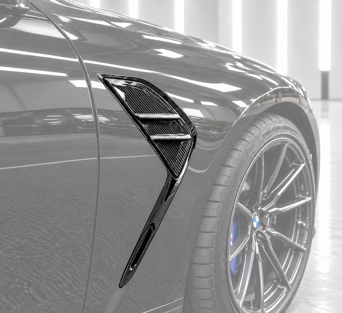 PARA BMW G80 M3 21-26 FIBRA CARBONO REPUESTO GUARDABARROS DELANTERO VENTILACIÓN LATERAL CUBIERTA EMBELLECEDOR