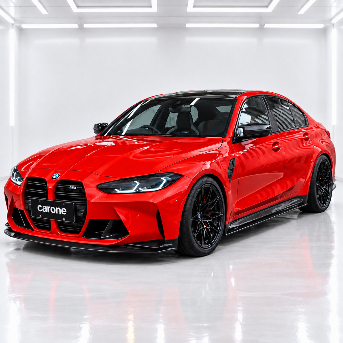 Divisores de extensión de faldón lateral de fibra de carbono real para BMW G80 M3 G82 G83 M4 21-26