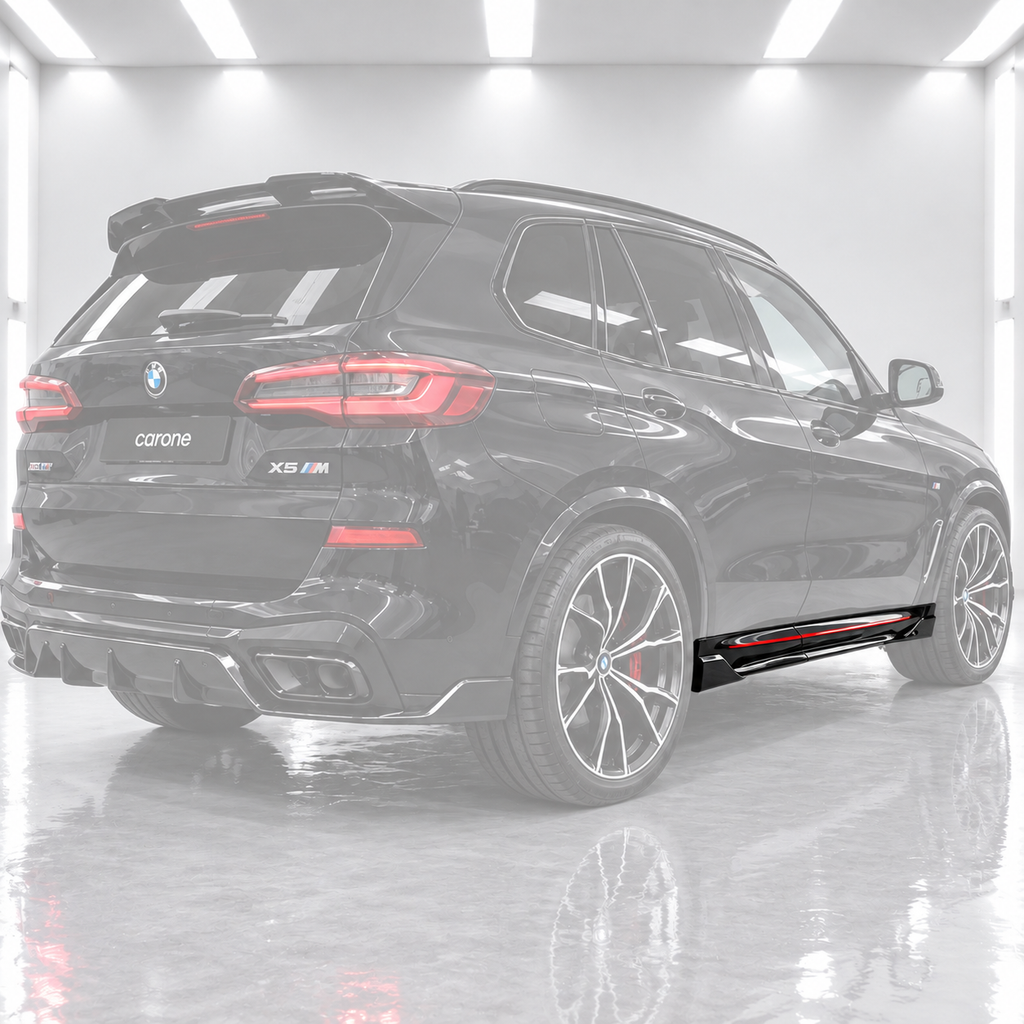 EXTENSIÓN DE FALDÓN LATERAL NEGRO BRILLANTE ESTILO F95 MP BMW G05 X5 M 2019-2026