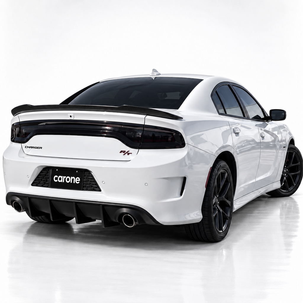Dodge Charger 2015-23 Negro Mate Placa Trasera Marco Soporte Panel Borde