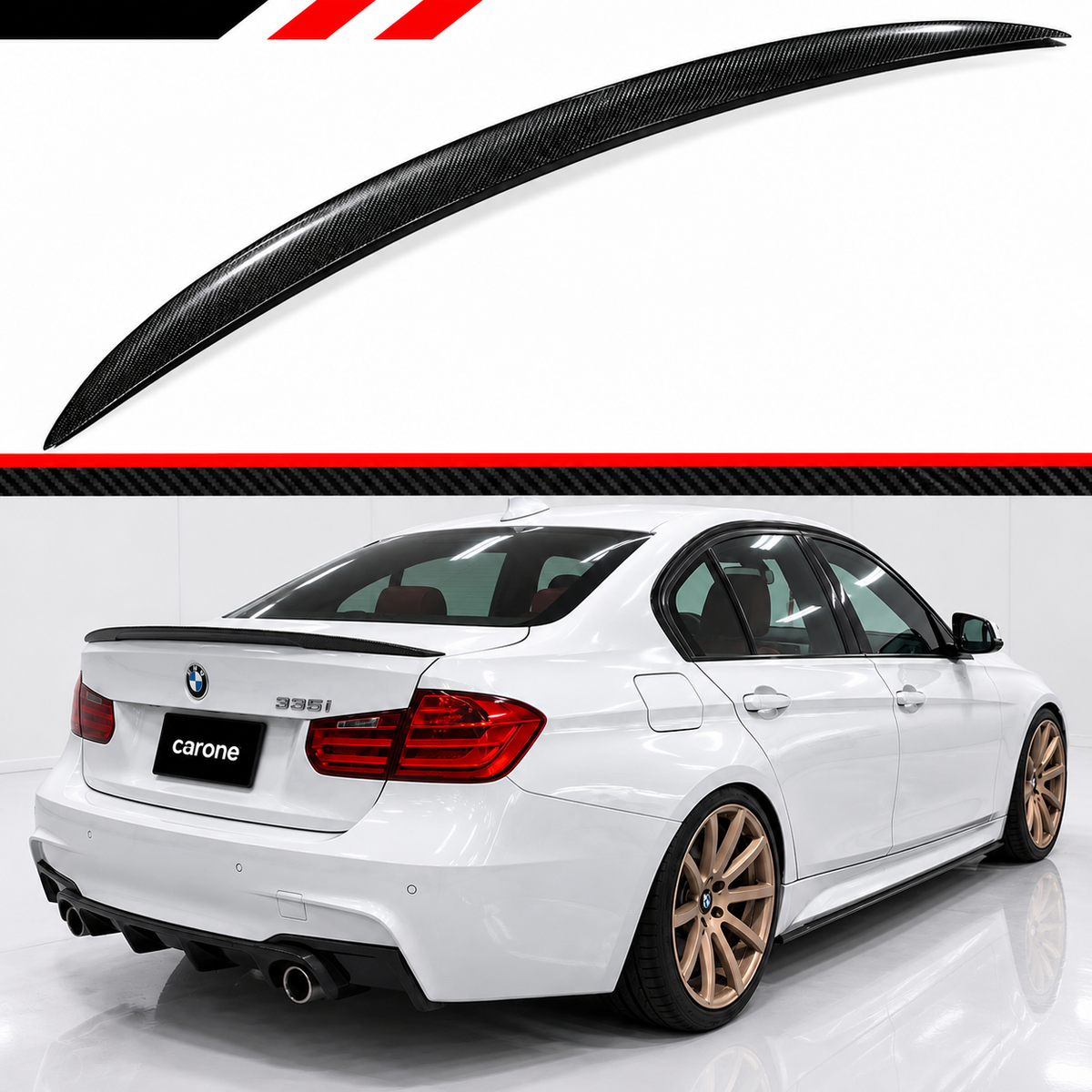 Alerón de tapa de maletero de alto rendimiento de fibra de carbono para BMW F30 y F80 M3 12-18