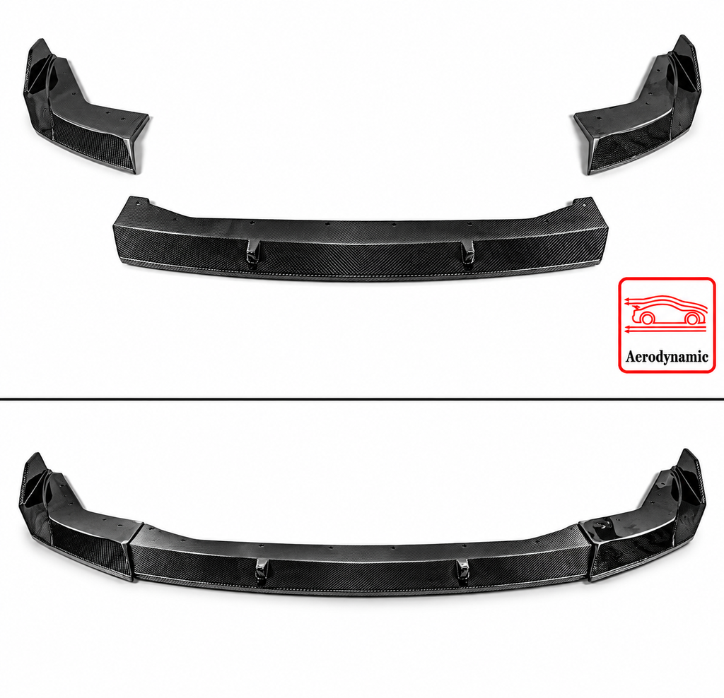 LABIO DE PARACHOQUES DELANTERO DE FIBRA DE CARBONO REAL ESTILO LCI CTM V 23-26 BMW M340I 330I G20