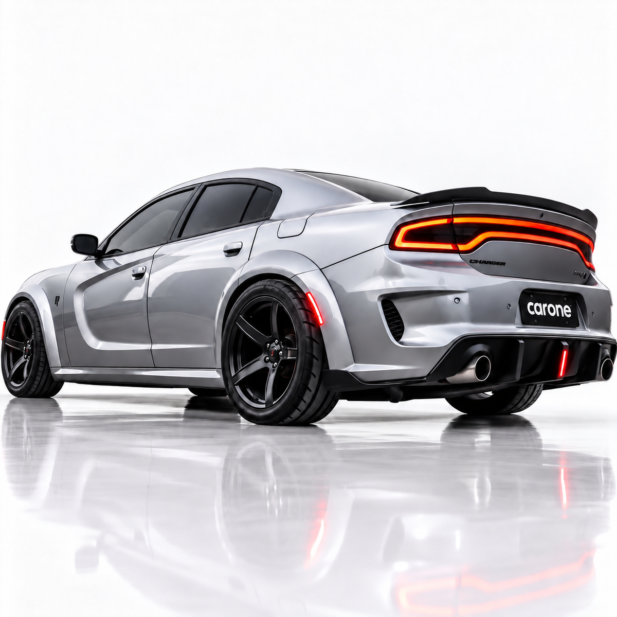 Difusor de parachoques trasero LED de carrocería Widebody para Dodge Charger 20-23+pala de extensión lateral .