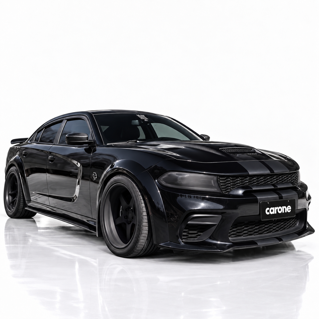 Dodge Charger SRT 20-2023 Extensión de faldón lateral negro mate estilo H de carrocería ancha