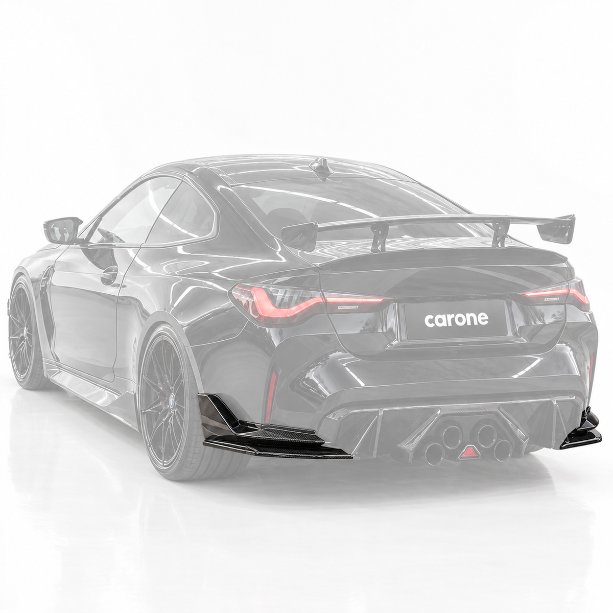 Parachoques trasero divisor lateral esquina fibra carbono V2 completo BMW G82 G83 M4 2021-26