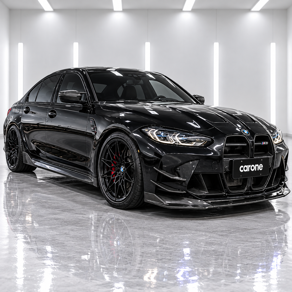 PARA BMW M3 M4 2021-2026 FIBRA DE CARBONO ESTILO V PARACHOQUES DELANTERO ALERÓN LABIAL CON CANARDS