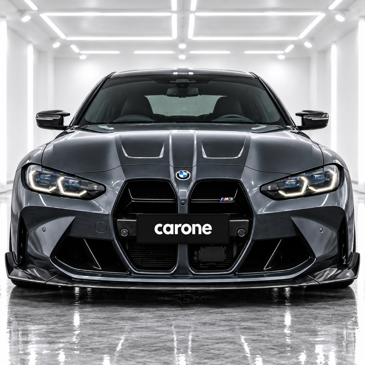 LABIO DE PARACHOQUES DELANTERO DE FIBRA DE CARBONO REAL ESTILO CSL BMW G80 M3 G82 G83 M4 2021-2026