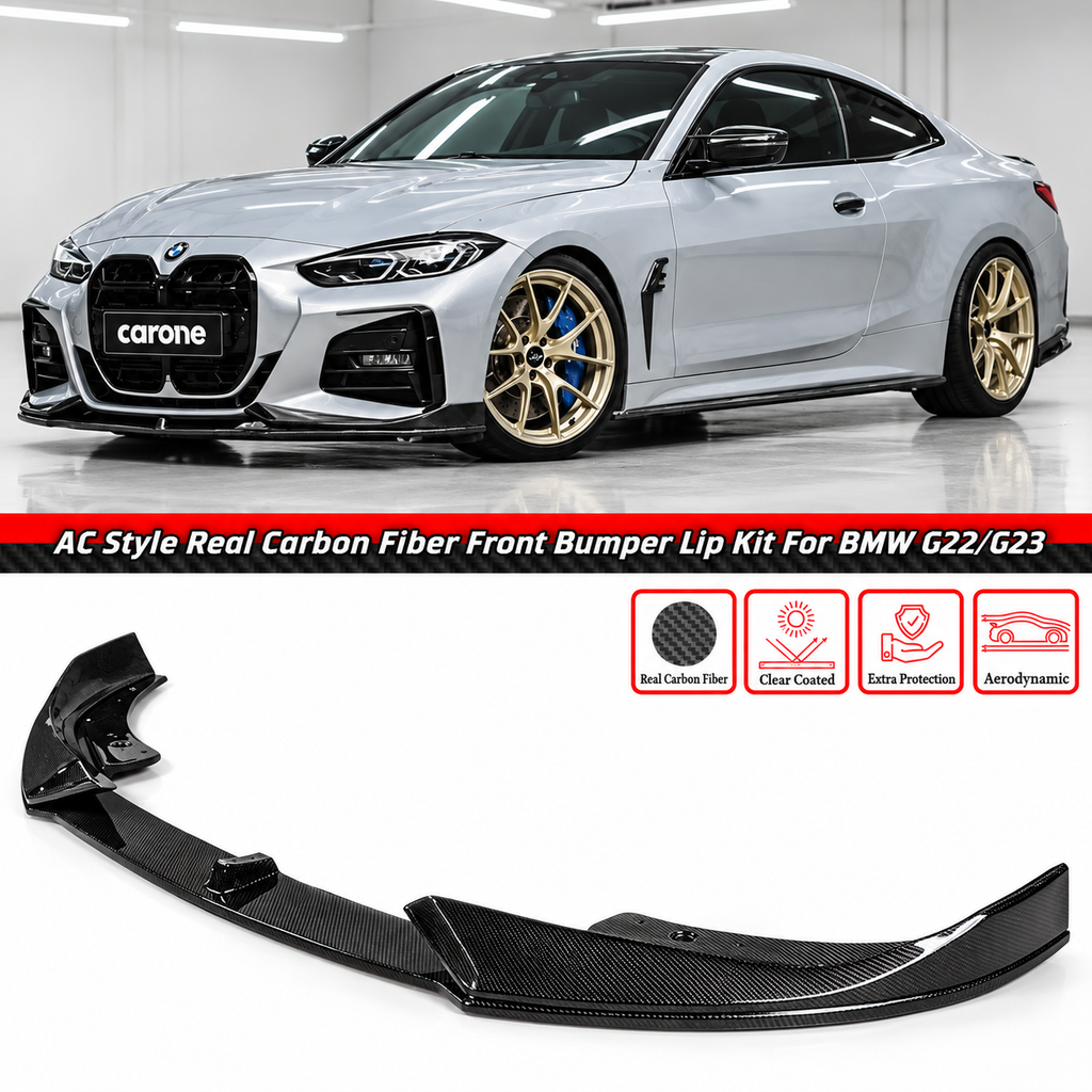 DIVISOR DE LABIOS DE PARACHOQUES DELANTERO DE FIBRA DE CARBONO ESTILO CA PARA BMW G22 G23 430I M440I 21-26
