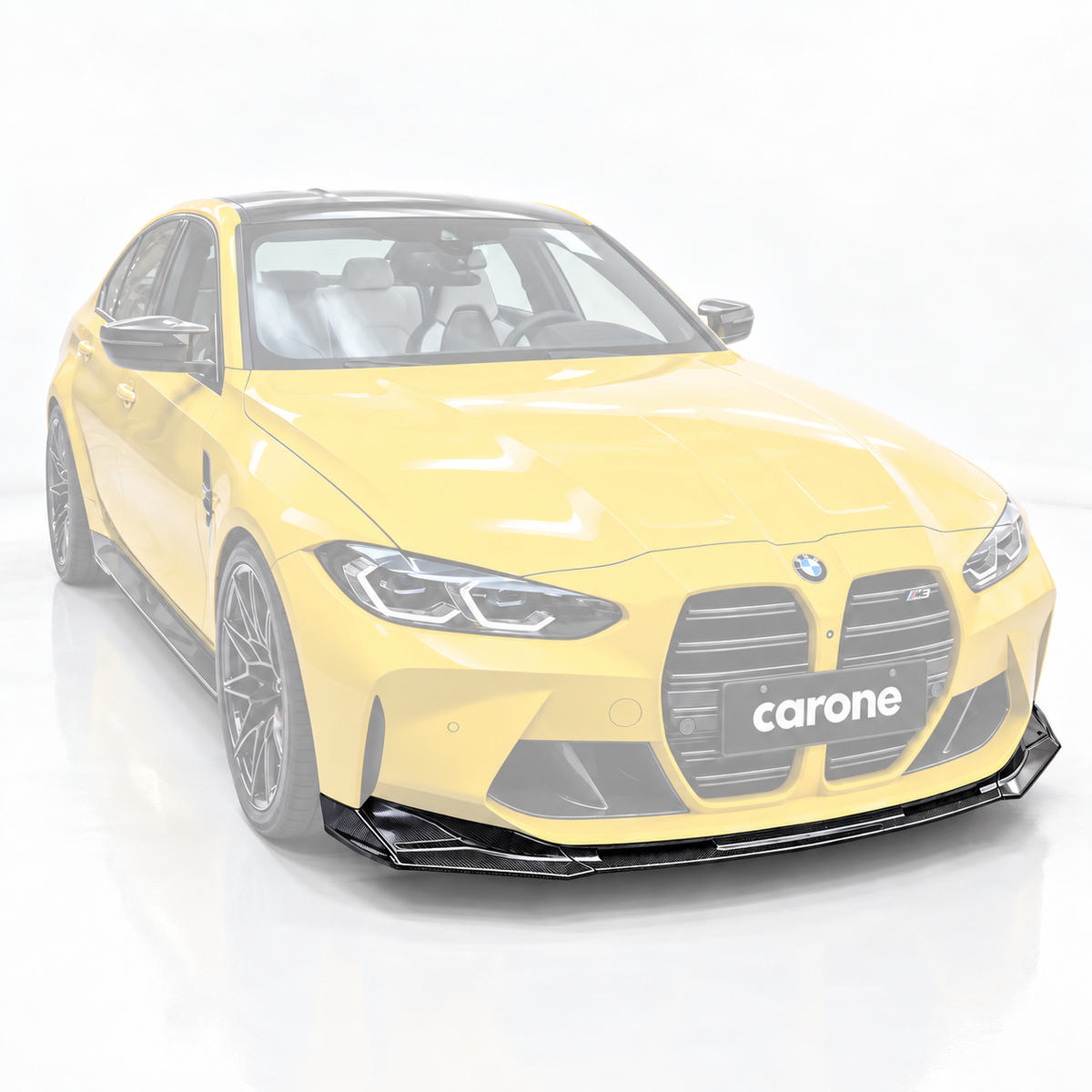 Divisor de labios parachoques delantero estilo V fibra de carbono para BMW G80 M3 G82 G83 M4 2021-26