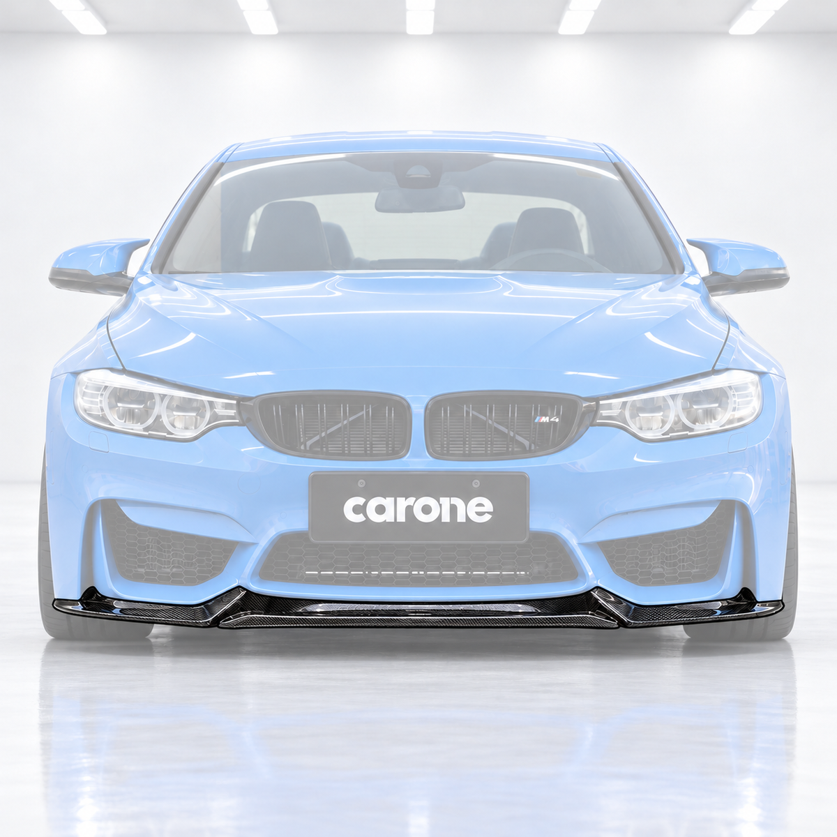 Divisor de labios de parachoques delantero de fibra de carbono estilo V para BMW F80 M3 F82 F83 M4 2015-19
