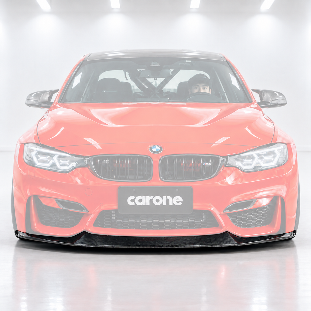 Divisor de labios de parachoques delantero de fibra de carbono estilo BMW F80 M3 F82 F83 M4 K 2015-19