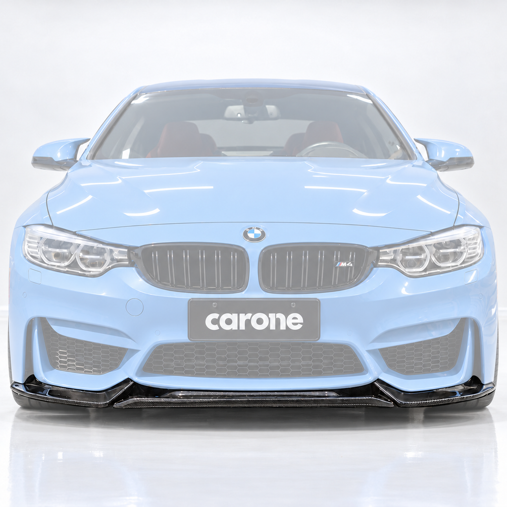Divisor de labios de parachoques delantero estilo V2 fibra de carbono para BMW F80 M3 F82 F83 M4 15-20
