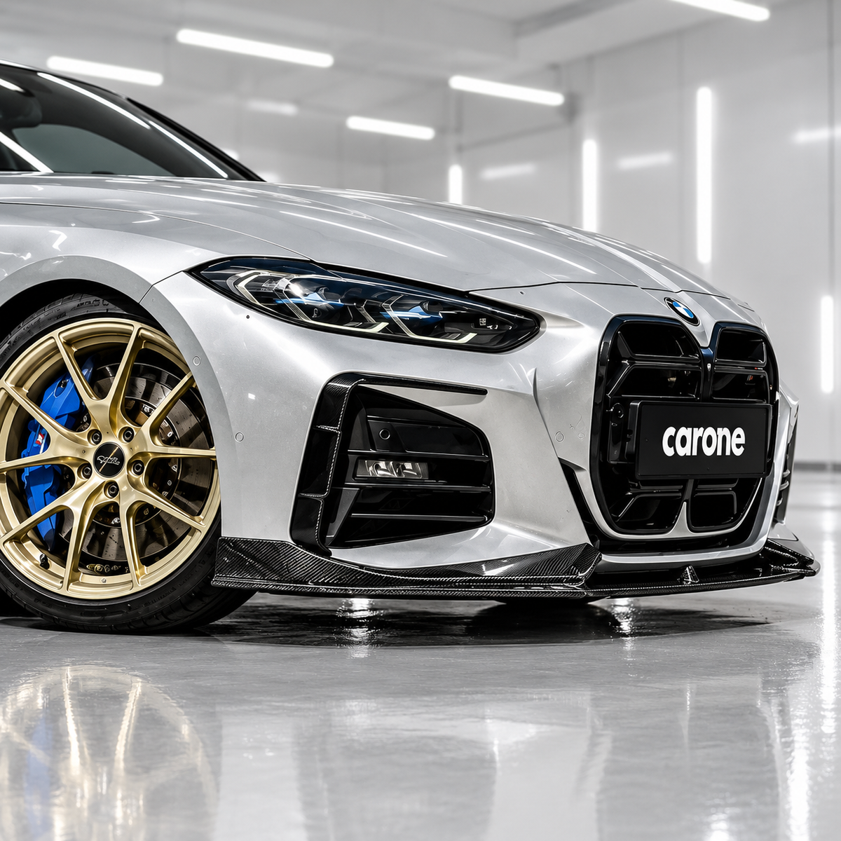 DIVISOR DE LABIOS DE PARACHOQUES DELANTERO DE FIBRA DE CARBONO ESTILO CA PARA BMW G22 G23 430I M440I 21-26