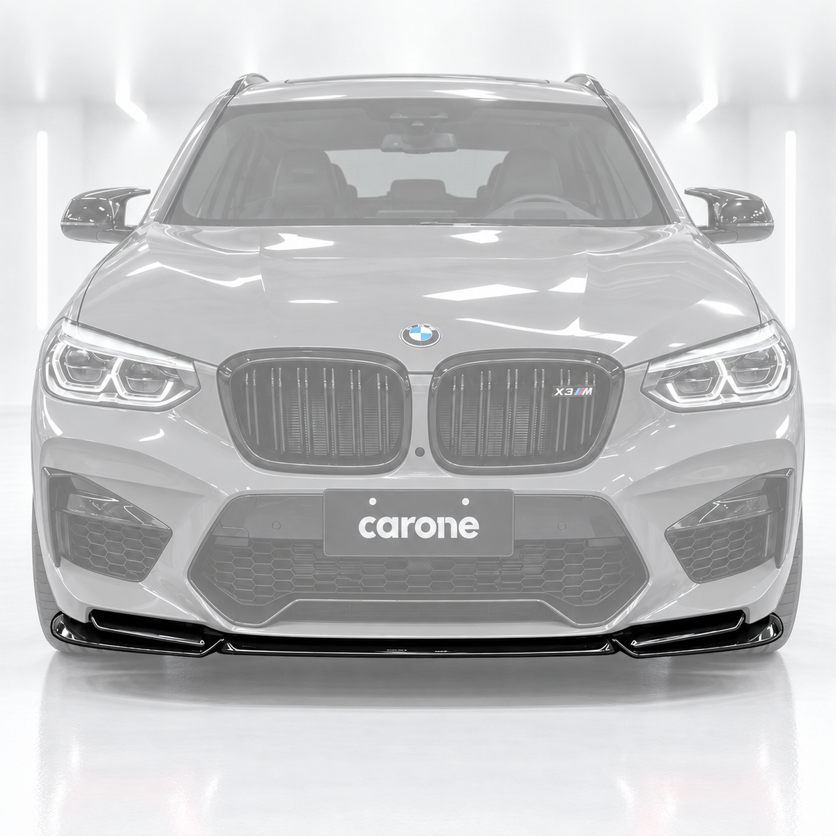 DIVISOR DE LABIOS DE PARACHOQUES DELANTERO NEGRO BRILLANTE PARA BMW X3M X4M COMPETITION F97 F98 19-21