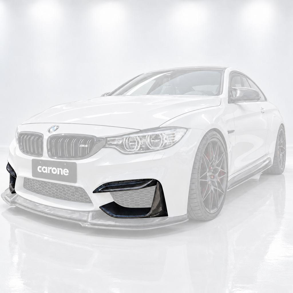 Divisor inferior delantero de fibra de carbono para BMW F8X M3 M4 15-19 + parachoques V2 colmillo superior