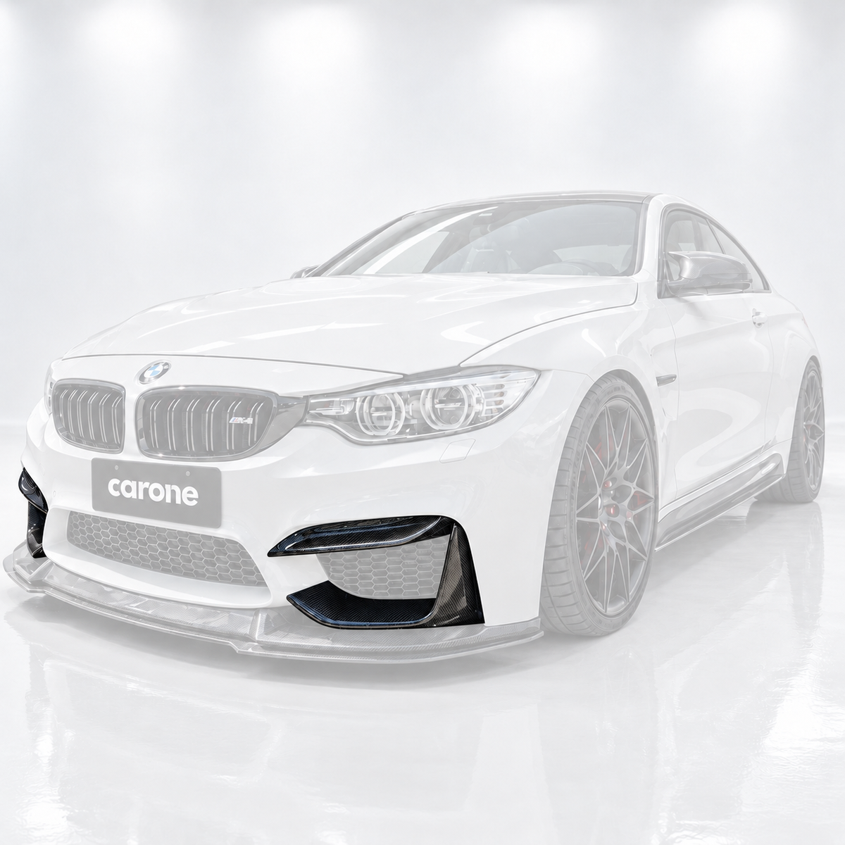 Divisor inferior delantero de fibra de carbono para BMW F8X M3 M4 15-19 + parachoques V2 colmillo superior