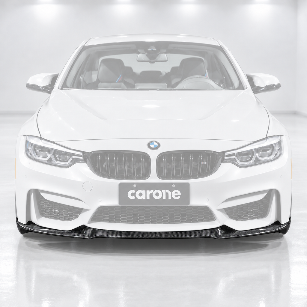 Divisor de labios de parachoques delantero estilo CS de fibra de carbono para BMW F80 M3 F82 F83 M4 15-19
