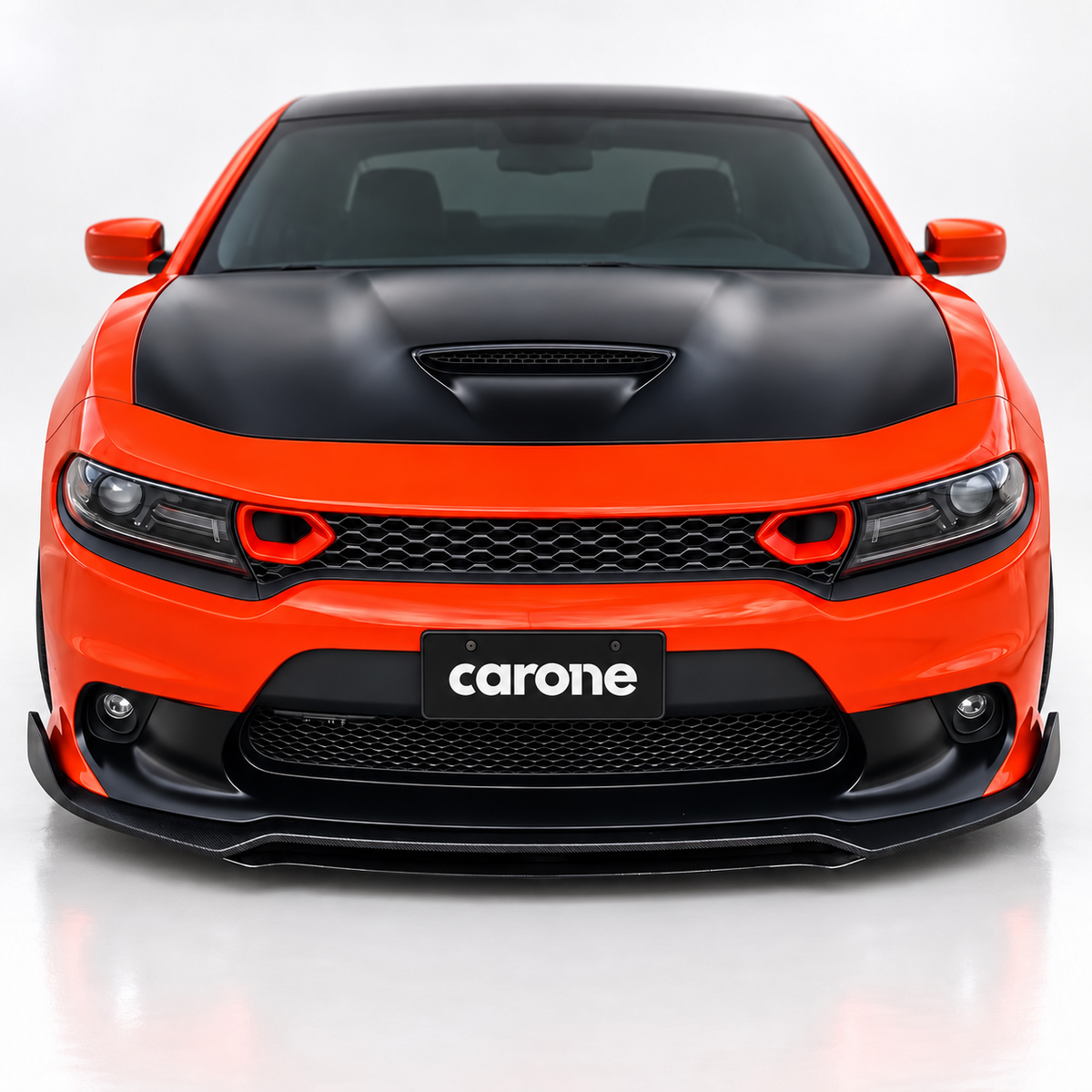 Dodge Charger SRT V3 15-23 Divisor de labios para paracoques delantero negro brillante doble cubierta