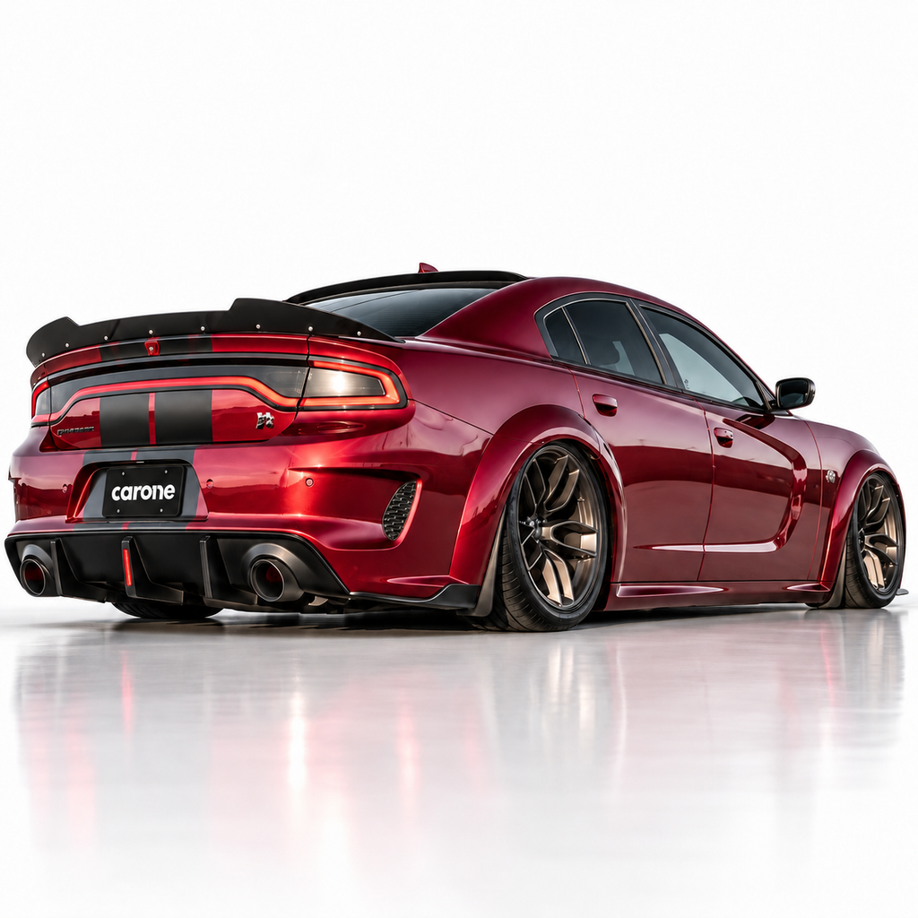 Difusor de parachoques trasero LED de carrocería Widebody para Dodge Charger 20-23+pala de extensión lateral .