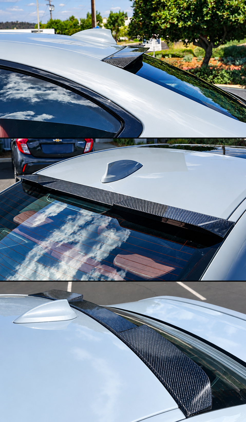 Alerón de techo ventana trasera de fibra de carbono estilo V para BMW G42 2 Series G87 M2 22-26
