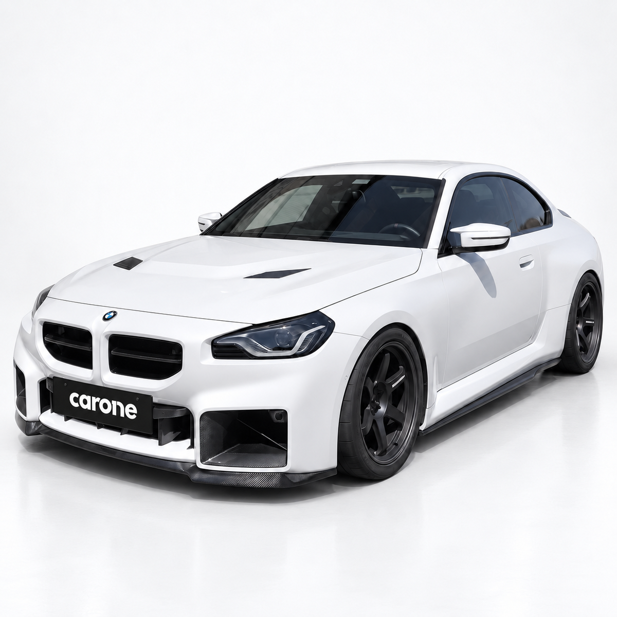 PARA BMW G87 M2 2023-26 FIBRA DE CARBONO REAL 1 PIEZA PARACHOQUES DELANTERO LABIO DIVISOR