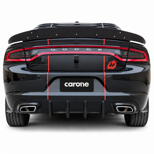 DIFUSOR DE PARACHOQUES TRASERO ALETA DE TIBURON NEGRO BRILLANTE PARA DODGE CHARGER SXT SE 2015-2023