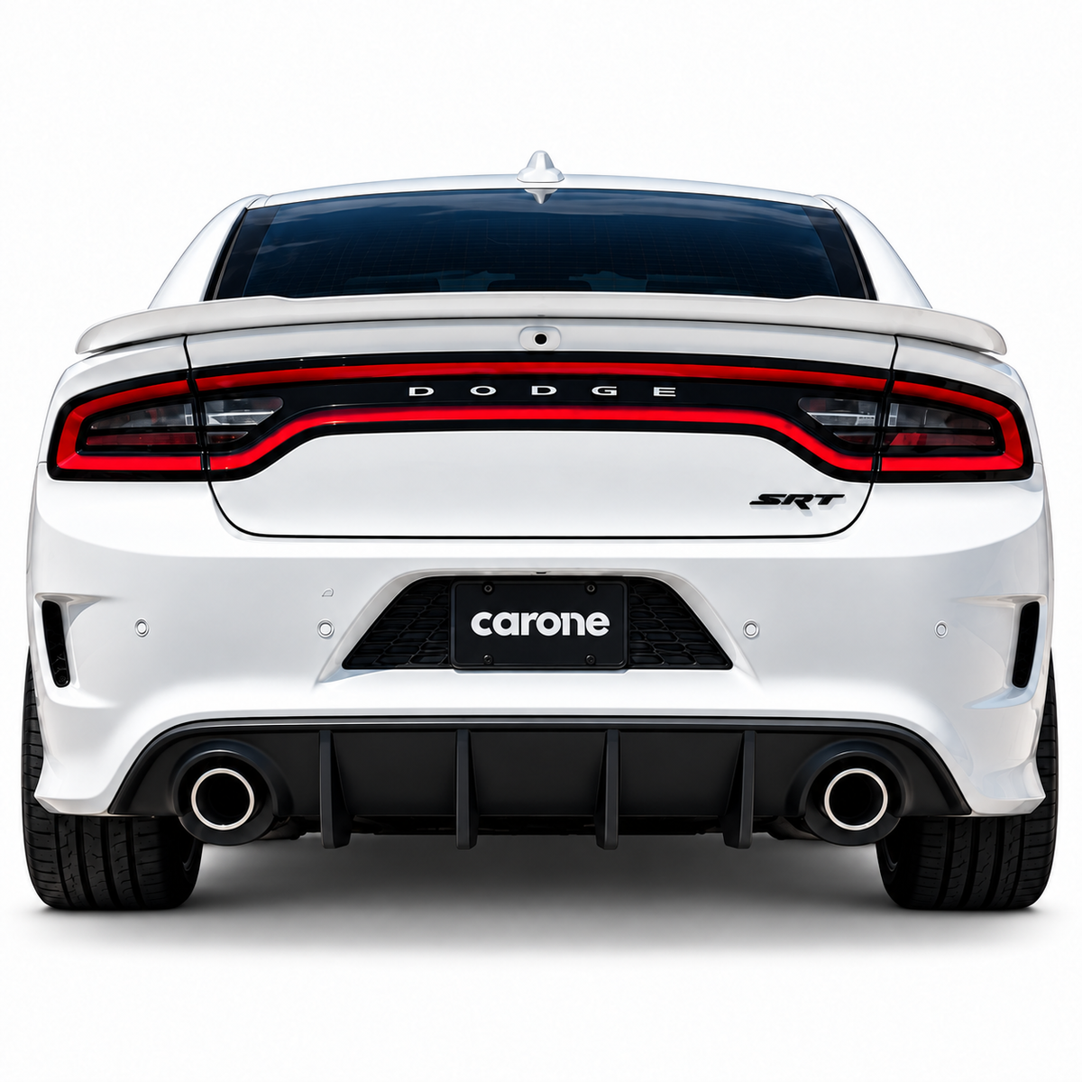 PARA DODGE CHARGER 2015-23 NEGRO BRILLANTE PLACA TRASERA MARCO SOPORTE PANEL BORDE
